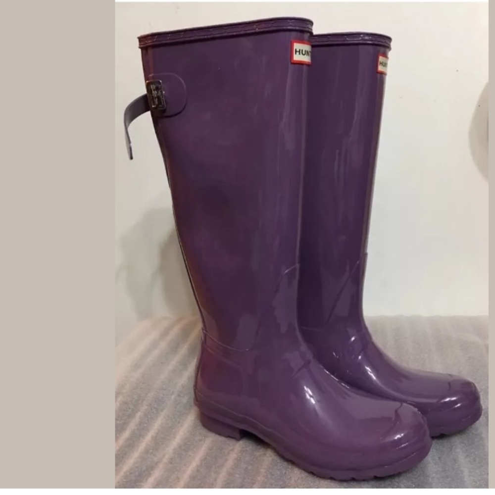 COPY - Hunter Women Purple Tall Rubber Rain boots 5